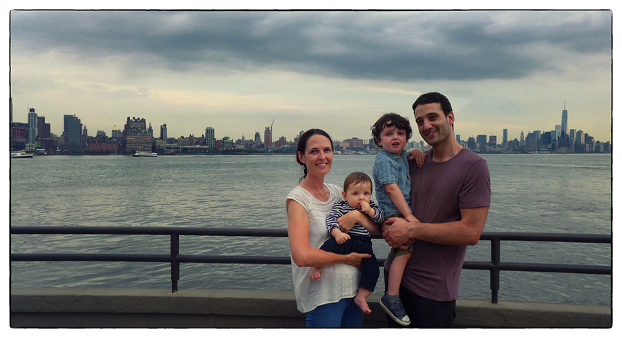 Drs Matt and Alicia Levine with their sons Reuben and Theo @ NYSORA's Headquarters in NYC