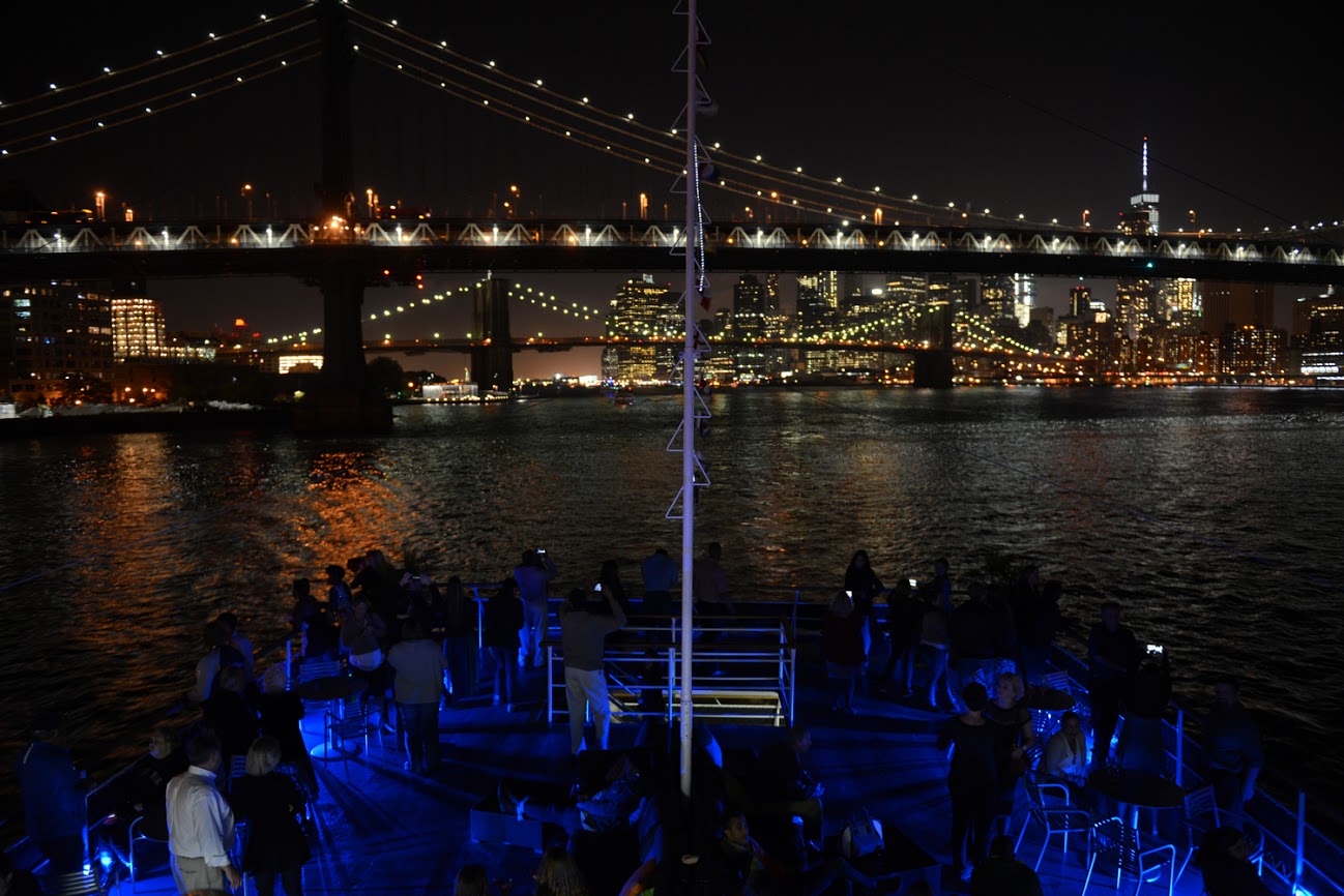 View from the deck of the 'Spirit of New York” where on Saturday night NYSORA delegates and instructors enjoyed the beauty of the city from the Hudson and East rivers